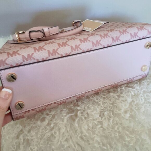 NWT MICHAEL Michael Kors Reagan blossom pink medium satchel - Picture 6 of 8